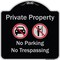 Signmission Designer Series-Private Property No Parking Or Trespassing With Symbols, 18" x 18", BS-1818-9916 A-DES-BS-1818-9916 - alternate 1